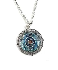 Blue mandala necklace for sale  Delivered anywhere in USA 