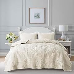 Ivory damask quilt for sale  Delivered anywhere in UK