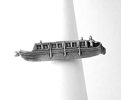 Narrow Boat (canal boat) Scarf Ring, English Pewter, for sale  Delivered anywhere in UK