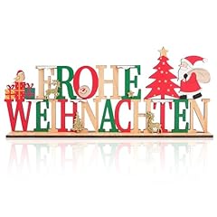 Weihnachtsdeko holz frohe gebraucht kaufen  Wird an jeden Ort in Deutschland