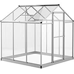 Outsunny 6x6ft Clear Polycarbonate Greenhouse Aluminium for sale  Delivered anywhere in UK