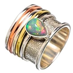 Ethiopian Opal Spinner Ring, 925 Sterling Silver Band for sale  Delivered anywhere in UK