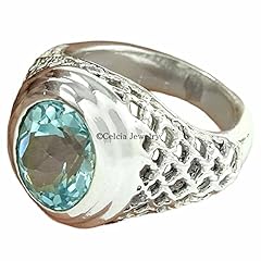 Anello topazio blu usato  Spedito ovunque in Italia 