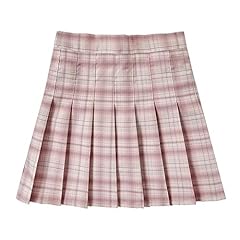 Pink plaid pleated for sale  Delivered anywhere in USA 