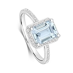 Aquamarine diamond ring for sale  Delivered anywhere in UK