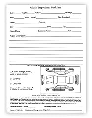 Vehicle inspection worksheet for sale  Delivered anywhere in USA 