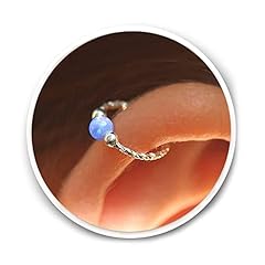 Blue Opal Cartilage Earring - 20G Sterling Silver helix, used for sale  Delivered anywhere in UK