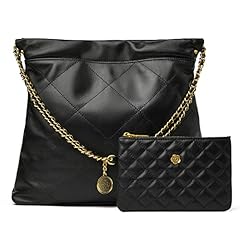 Quilted leather tote for sale  Delivered anywhere in USA 