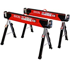 Excel Steel Saw Horse Adjustable Legs Twin Pack, used for sale  Delivered anywhere in UK