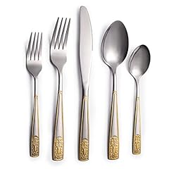 Tebery 40 Piece Stainless Steel Flatware Set Service for sale  Delivered anywhere in Canada