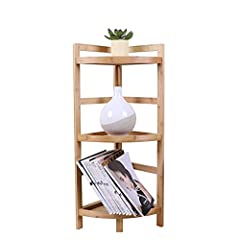 3 Tier Bamboo Corner Shelf Storage Rack, Free Standing, used for sale  Delivered anywhere in UK
