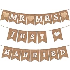 Married banner burlap for sale  Delivered anywhere in USA 