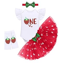 ODASDO Baby Girls Strawberry 1st First Birthday Outfit for sale  Delivered anywhere in Canada