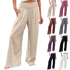 Wide leg linen for sale  Delivered anywhere in USA 