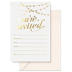 Party invitations gold for sale  Delivered anywhere in UK
