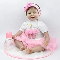 22 inches Reborn Baby Doll Girl Handmade Soft Vinyl Silicone Baby Soft Lifelike Girls Newborn Baby Toy Birthday Gifts, used for sale  Delivered anywhere in Canada