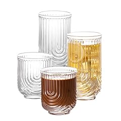 Cocktail glasses ribbed for sale  Delivered anywhere in UK