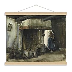Kocreat Post Impressionism Woman by a Hearth Wall Art, used for sale  Delivered anywhere in Canada