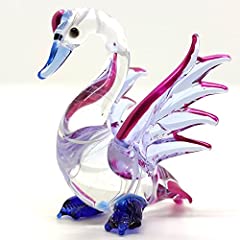 Sansukjai Swan Miniature Figurines Animals Hand Blown, used for sale  Delivered anywhere in USA 