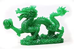 Mose Cafolo Jade Green Chinese Feng Shui Dragon Figurine for sale  Delivered anywhere in USA 