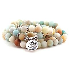 Matte Amazonite 108 8mm Mala Beads Necklace Lotus Pendant for sale  Delivered anywhere in Canada