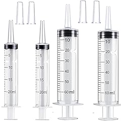 Ulove Prs 4 Pack Large Plastic Syringes(2Pcs 20ml + 2Pcs 60ml) with Measurement & Cap, Individually Sealed Wrap Syringe for Scientific Labs and Dispensing Liquids, Multiple Uses Measuring Tools for sale  Delivered anywhere in Canada