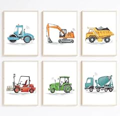 Watercolor construction trucks for sale  Delivered anywhere in USA 