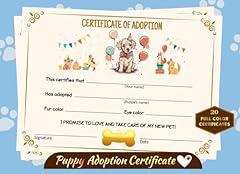 Puppy adoption certificate for sale  Delivered anywhere in USA 