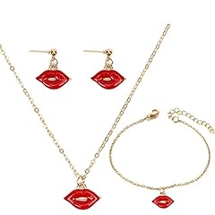 Red lip necklace for sale  Delivered anywhere in USA 