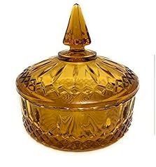 Amber Glass Candy Dish for sale  Delivered anywhere in USA 