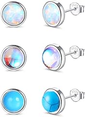 MILACOLATO 3 Pairs 925 Sterling Silver Stud Earrings for sale  Delivered anywhere in UK