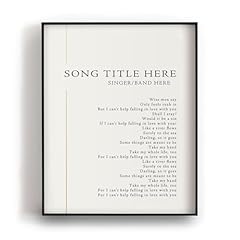 Custom song lyric for sale  Delivered anywhere in USA 