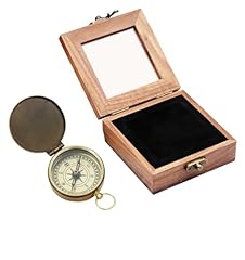 Brass compass wooden for sale  Delivered anywhere in UK
