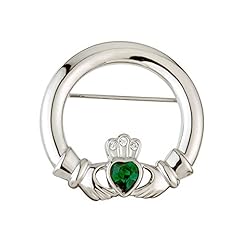 Claddagh brooch rhodium for sale  Delivered anywhere in USA 