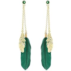 Bohemian green feather for sale  Delivered anywhere in USA 