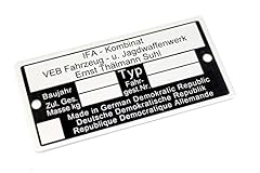 Typenschild rahmenplakette emb gebraucht kaufen  Wird an jeden Ort in Deutschland