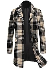 Coofandy plaid trench for sale  Delivered anywhere in USA 