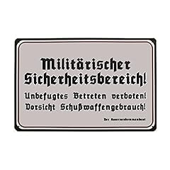 Blechschild warnschild militä gebraucht kaufen  Wird an jeden Ort in Deutschland