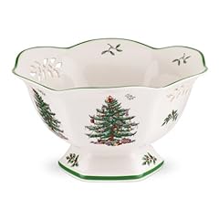 Spode Christmas Tree Pierced Hexagonal Footed Bowl for sale  Delivered anywhere in UK