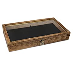 Mooca Wood Glass Top Jewelry Display Case, Wooden Jewelry for sale  Delivered anywhere in USA 
