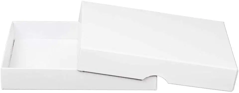 Vouwdoos 11,5 x 15,5 x 2,5 cm, wit, gerecycled karton, met deksel, fotodoos, geschenkdoos - 10 doosjes / set tweedehands  