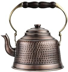 DEMMEX 100% Handcrafted Heavy Gauge 1mm Thick Hammered Antique Solid Copper Tea Kettle Pot Stovetop Teapot, 2.5lb, 2 Quarts for sale  Delivered anywhere in Canada