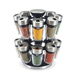 Cole & Mason H121808 Cambridge 16 Glass Spice Jars, used for sale  Delivered anywhere in UK
