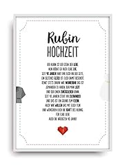 Hochzeit karte rubinhochzeit gebraucht kaufen  Wird an jeden Ort in Deutschland