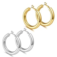 Thick gold hoop for sale  Delivered anywhere in USA 