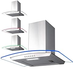 SIA 70cm 3 Colour LED Curved Glass Cooker Hood Extractor for sale  Delivered anywhere in UK