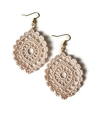 Orecchini beige pizzo usato  Spedito ovunque in Italia 
