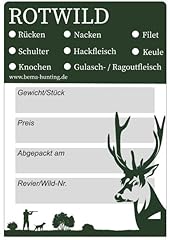 Wildbret etiketten erlegtes gebraucht kaufen  Wird an jeden Ort in Deutschland