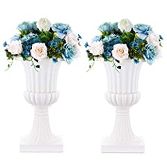 2 Pcs Classic Urn Planter, 50cm Height Plastic Indoor for sale  Delivered anywhere in UK