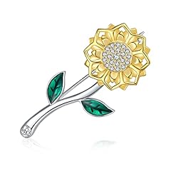 Silver sunflower pin for sale  Delivered anywhere in USA 
